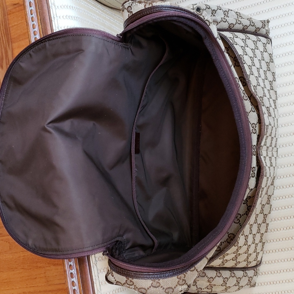 GUCCI GG MONOGRAM CANVAS DIAPER BAG - Picture 9 of 12